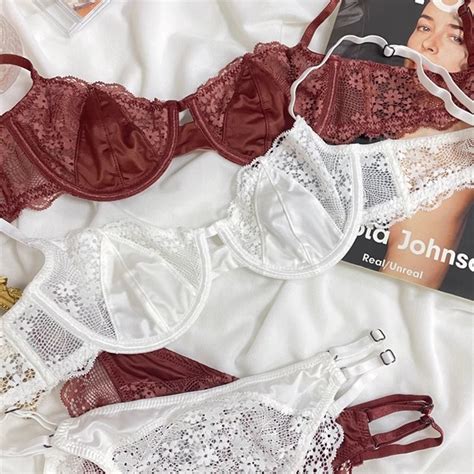 Bra Set Colors Sexy Lace Women Bra Panties Steel Ring No Sponge Lingerie Transparent Thin Cup