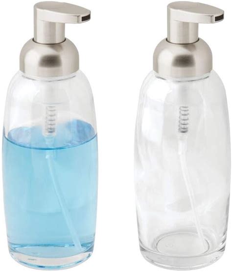 Amazon Mdesign Modern Glass Refillable Foaming Soap Dispenser Pump