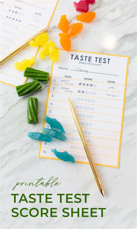 Taste test score sheet printable – Artofit