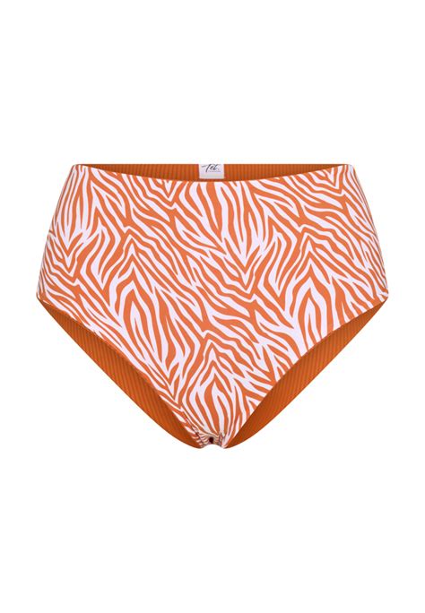 Palau Orange Zebra Bikini Bottom Reversible Tet Responsible Wear