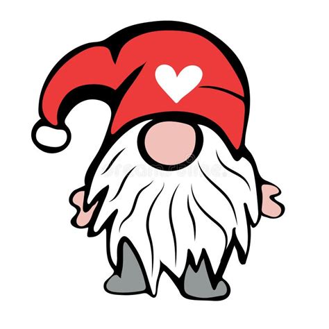 Cute Gnome In Hat With Heart Stock Vector Illustration Of Celebration