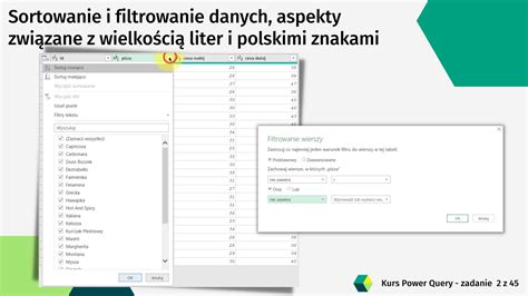 Power Query W Excelu Sortowanie I Filtrowanie Danych