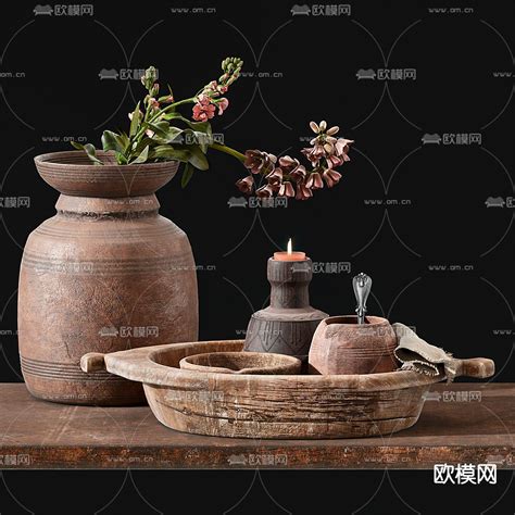 侘寂风陶瓷器皿3d模型下载id118676923dmax免费模型 欧模网