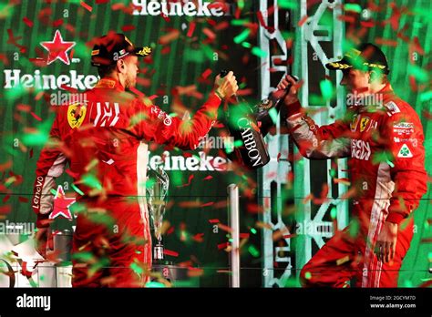 Ferrari Celebrates His Third Position Team Hi Res Stock Photography And