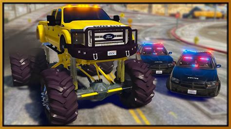 GTA 5 Roleplay Trolling Cops In Huge Mega Truck RedlineRP YouTube