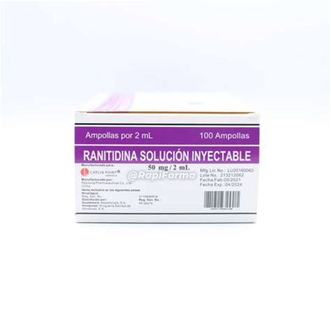 RANITIDINA 50MG 2ML IV IM AMPOLLA CAPLIN Rapifarma Nicaragua