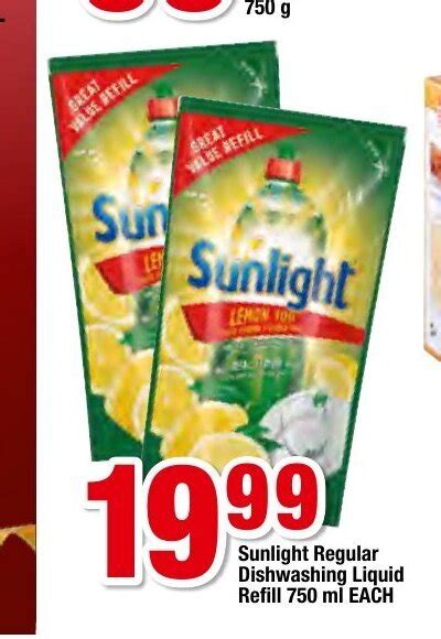 Sunlight Regular Dishwashing Liquid Refill Ml Each Offer At Ok Foods