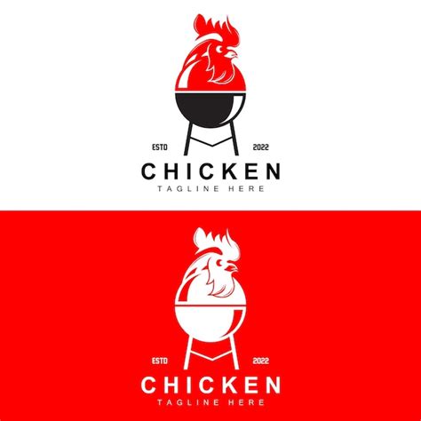 Premium Vector Grilled Chicken Barbecue Logo Designchicken Head