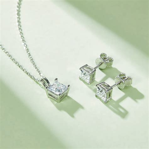 Shop Classic Princess Cut Moissanite Solitaire Earrings Online WeJEWELER