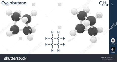 Structural Chemical Formula Molecular Structure Cyclobutanec4h8 스톡 일러스트