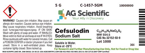 C Gm Cefsulodin Sodium Salt G