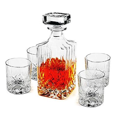 Buy Emenest Glass Whiskey Decanter Set Old Fashioned Irish Cut