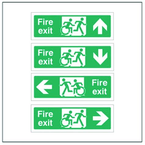 Standard Rigid Adhesive Signs Inclusive Disabled Fire Exit 1 Signs Display Shop