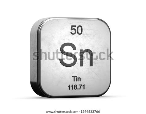 Tin Element Periodic Table Series Metallic Stock Illustration