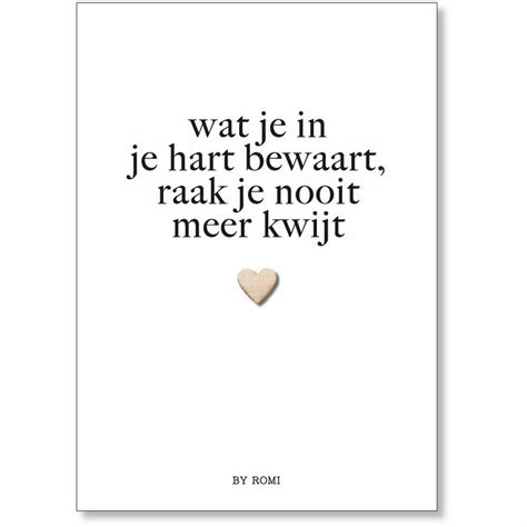 Kaart Wat Je In Je Hart Bewaard So Sweet Gifts More