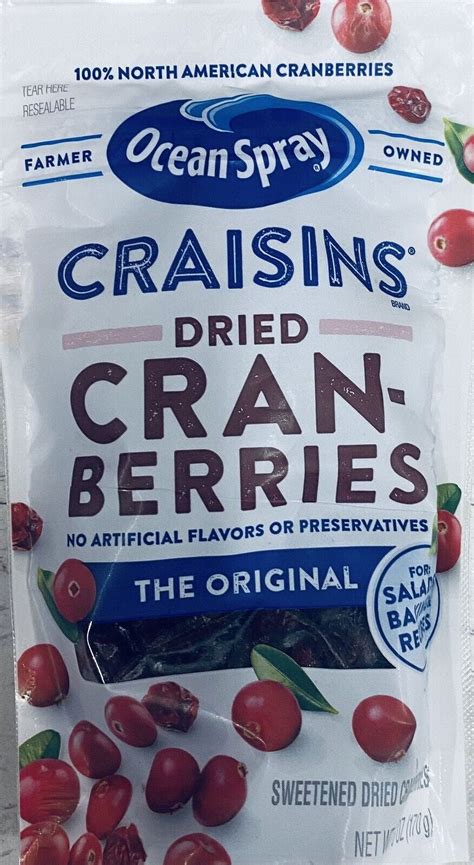 Ocean Spray The Original Craisins Dried Cranberries 6 Oz Bag