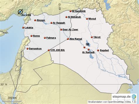 StepMap Syrien Irak Landkarte für Deutschland