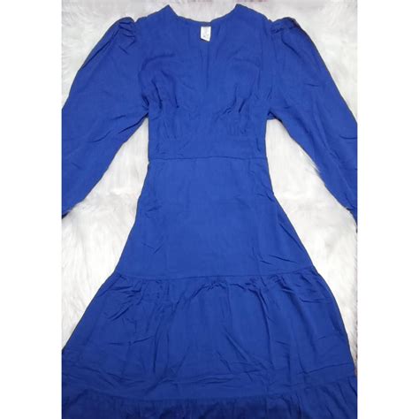 Vestido Longo Luxo Viscolinho Manga Longa Decote V Cores Shopee Brasil