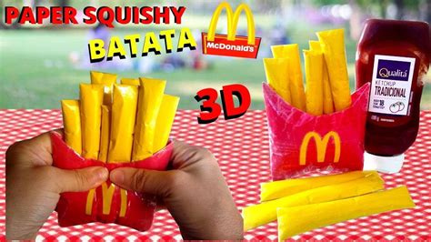 Como Fazer Paper Squishy Batata Mc Donalds 3d Youtube