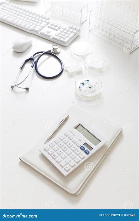 Image of the doctor`s desk stock image. Image of isolation - 166879023