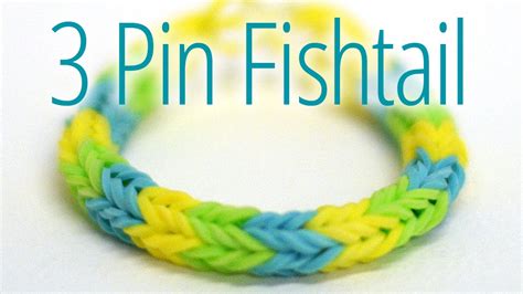 How To Make A 3 Pin Fishtail Rainbow Loom Bracelet Tutorial Youtube