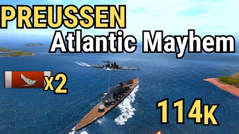 Battleship Preussen Atlantic Mayhem K Damage Kills World