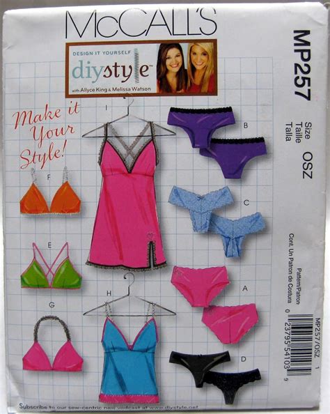 Amazon Mccall S Sewing Pattern M Misses Lingerie Bra Panties Camisole And Slip