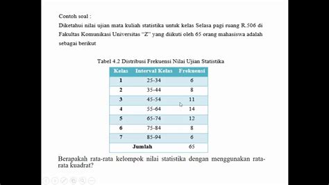 Ukuran Pemusatan Data Ukuran Tendensi Sentral YouTube