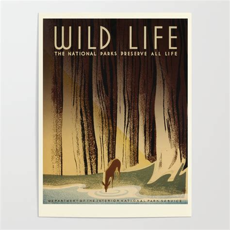 WPA vintage Travel poster - Wild Life - national Park Service Poster by ...