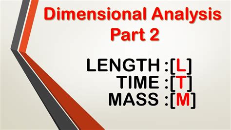 Dimension Analysis Deriving The Formula For Period T Of The Simple