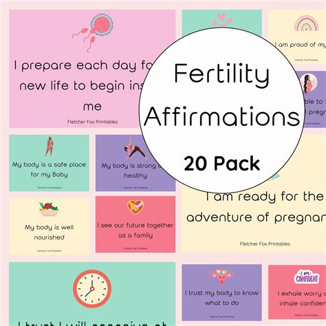 20 Fertility Affirmations Pdf Printable Downloads Positive Etsy