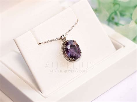 Vintage Inspired Oval Alexandrite Necklace - Aurelius Jewelry