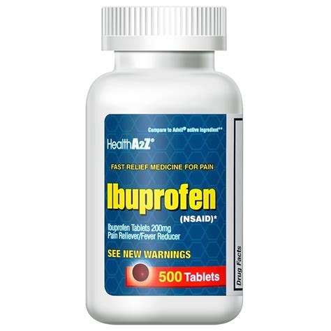 HealthA2Z Ibuprofen 200mg - 500 Count Pain Relief Tablets for Body