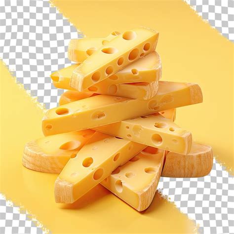 Premium Psd Hard Cheese Slices Isolated On Transparent Background