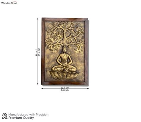 Buy Meditating Buddha Relief Mural Golden Online In India At Best Price