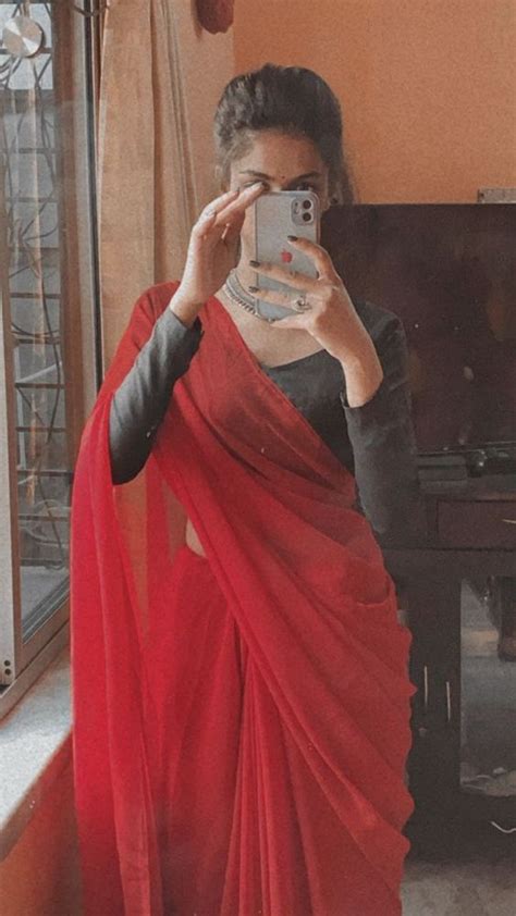 Instagram Saree Poses In Red Saree Collection Shoutoutly