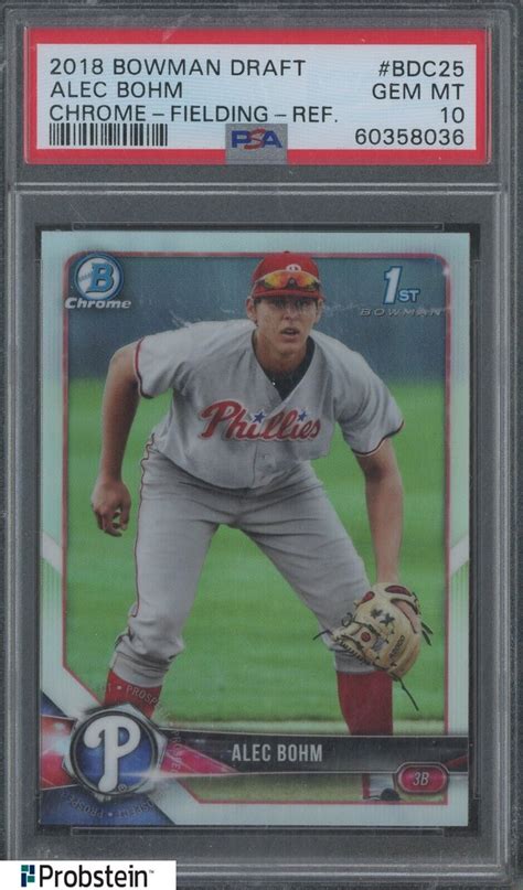 Bowman Chrome Draft Refractor Bdc Alec Bohm Fielding Rc Rookie