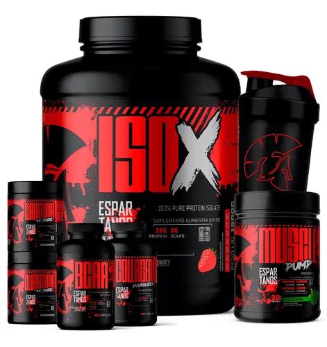 Kit Whey Iso X Crea Bcaa Gluta Colágeno Pré Treino