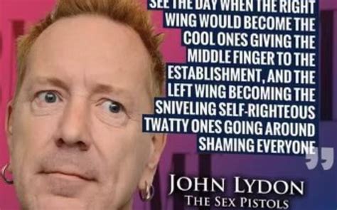 Johnny Rotten Des Sex Pistols Pr F Re D Sormais La Droite La Gauche Nouvelles De France