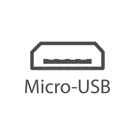 Usb Port Icon Micro Usb Sign Vector Illustration Flat Design Stock