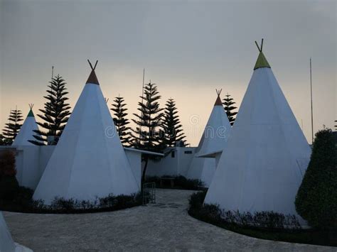 Indian Wigwams in the Night Stock Image - Image of indigenous, city ...