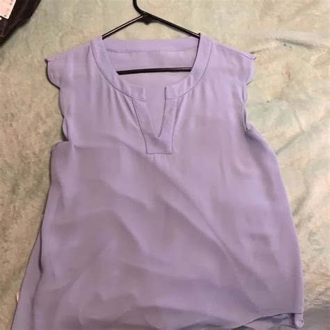 Naked Zebra Tops Blue Naked Zebra Scallop Top Poshmark