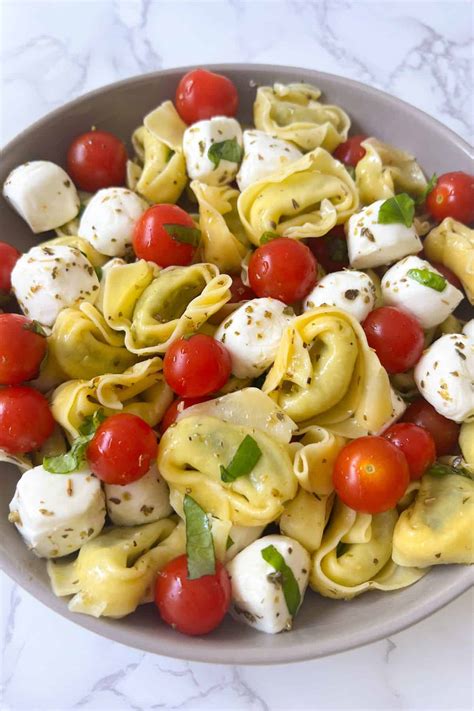 Easy Tortellini Caprese Salad Feasty Travels