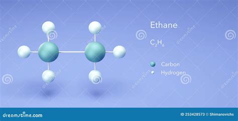 Ethane. Gas. Structural Chemical Formula And Molecule 3d Model. C2H6 ...