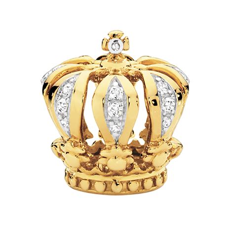 Yellow Gold Diamond Set Crown Charm 27052 Transparentpng