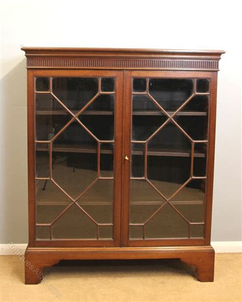 Edwardian Mahogany Glazed Bookcase Display Cabinet Antiques Atlas