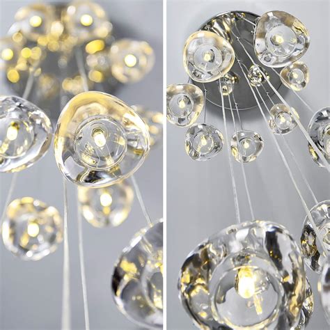 Kjlars Crystal Chandelier Led Modern Light Raindrop Ceiling Light