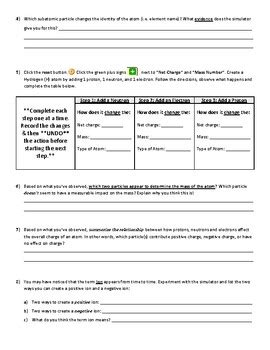 Build An Atom Worksheet Using PhET Simulator By Do What Matters