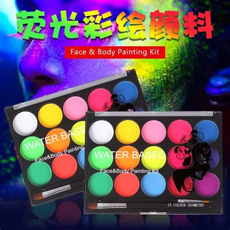 15 Colors Glow In Dark Water Based Body Face Painting Non Toxic Diy