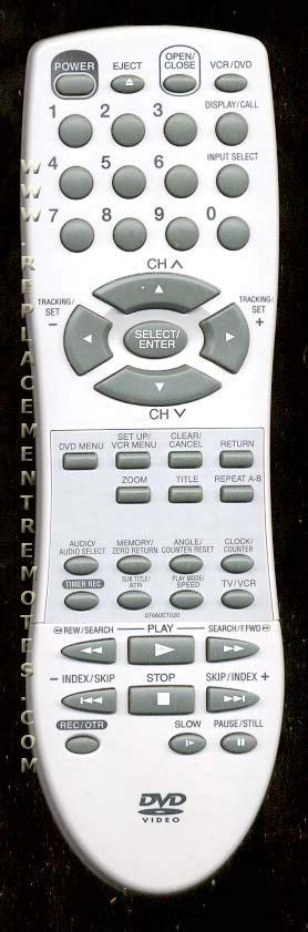 Buy EMERSON 07660ET020 DVD/VCR Combo Player Remote Control